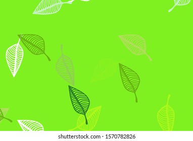 Light Green, Yellow vector doodle background. Pattern with gradient colorful leaves in natural style. Pattern for wallpapers and coloring books.