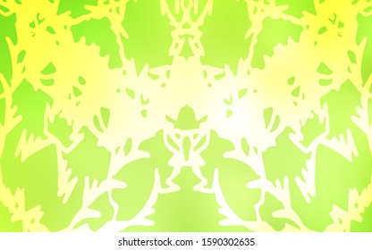 Light Green, Yellow vector doodle blurred pattern. Brand-new colored illustration in blurry style with doodles drawn by child. Hand painted design for web, wrapping, wallpaper.