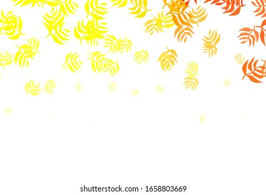 Light Green, Yellow vector doodle pattern with leaves. leaves on blurred abstract background with gradient. A new texture for your wallpaper design.