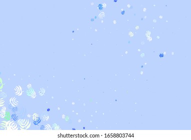 Hellgrüner, gelber Vektorillustration doodle Hintergrund mit Blättern. Moderne geometrische abstrakte Illustration mit Blättern. Texturierte Muster für Webseiten, Banner.