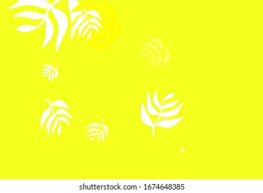 Light Green, Yellow vector doodle background with leaves. Glitter abstract illustration with doodles and leaves. Doodle design for your web site.