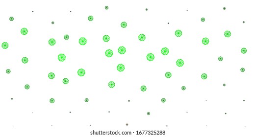 Hellgrüne, gelbe Vektorillustration-Doodle-Vorlage mit Blumen. Einfache farbige Illustration mit abstrakten Blumen. Muster für Webdesign.