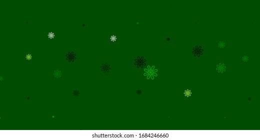 Light Green, Yellow vector doodle pattern with flowers. Gradient colorful abstract flowers on simple background. Colorful pattern for spring parties.