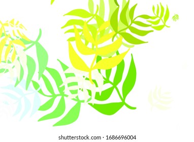 Light Green, Yellow vector doodle pattern with leaves. Colorful illustration in doodle style with leaves. New template for your brand book.