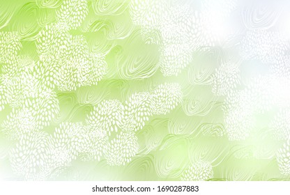 Color verde claro, dorso vectorial amarillo borroso. Decoración borrosa de estilo indio con flores. El patrón se puede utilizar para los jefes de sitios web y diseños.