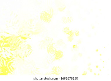 Light Green, Yellow vector doodle backdrop with leaves. Decorative illustration with doodles on abstract template. Hand painted design for web, wrapping.