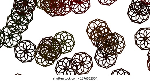 Light Green, Yellow vector doodle background with flowers. Simple design with flowers on abstarct background. Smart design for leaflets, books.
