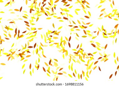 Light Green, Yellow vector doodle backdrop with leaves. Glitter abstract illustration with doodles and leaves. Brand new style for your business design.