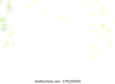 Light Green, Yellow vector doodle backdrop with leaves. leaves on elegant natural pattern with gradient. Colorful pattern for kid's books.