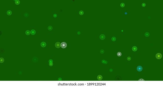 Light Green, Yellow vector doodle pattern with flowers. Simple design with flowers on abstarct background. Best design for your business.