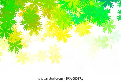 Light Green, Yellow vector doodle texture with flowers. Abstract illustration with flowers in doodles style. Colorful pattern for kid's books.