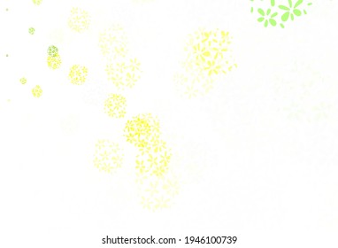 Light Green, Yellow vector doodle texture with leaves. Blurred decorative design in Indian style with leaves. Doodle design for your web site.