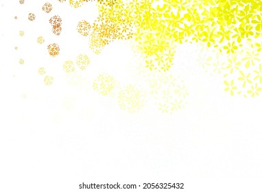Light Green, Yellow vector doodle pattern with leaves. Brand new colored illustration in blurry style with leaves. Doodle design for your web site.