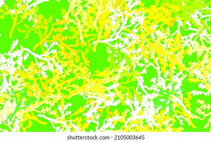 Light Green, Yellow vector doodle layout with leaves, branches. Sketchy doodles on white background. Pattern for heads of websites, designs.