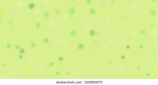 Light green, yellow vector doodle template with flowers. Colorful flowers in natural style on simple background. Smart design for leaflets, books.