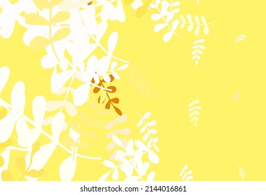 Light Green, Yellow vector doodle pattern with leaves. A vague abstract illustration with leaves in doodles style. New template for your design.