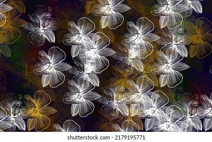 Light Green, Yellow vector doodle texture with flowers. Brand new colored illustration with flowers. Pattern for wallpapers, coloring books.