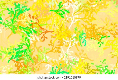 Light Green, Yellow vector doodle pattern with leaves, branches. Modern abstract illustration with leaves and branches. Hand painted design for web, leaflets.
