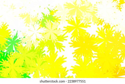 Light Green, Yellow vector doodle template with flowers. Abstract illustration with flowers in doodles style. Template for backgrounds of cell phones.