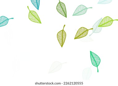 Light Green, Yellow vector doodle background. Creative illustration in simple style with leaves. The best blurred design for your business.