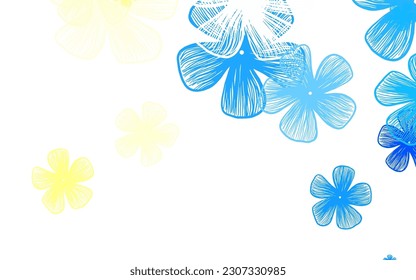 Light Green, Yellow vector doodle background with flowers. Modern abstract illustration with flowers. New template for your brand book.