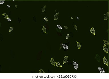 Light Green, Yellow vector doodle cover. Creative illustration in simple style with leaves. New template for your business design.