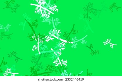 Verde claro, fondo de doodle vectorial amarillo con ramas. Ilustración colorida abstracta con hojas en estilo doodle. Nuevo estilo para su diseño de negocio.