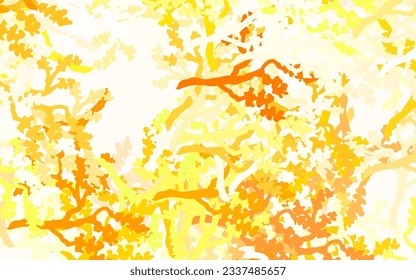 Light Green, Yellow vector doodle pattern with leaves, branches. Illustration with doodles on abstract template. Textured pattern for websites, banners.