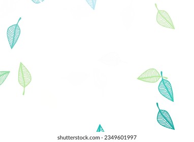 Light Green, Yellow vector doodle background. Modern geometrical abstract illustration with leaves. Hand painted design for wrapping, wallpaper.