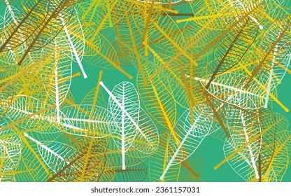 Light Green, Yellow vector doodle background with leaves. leaves on blurred abstract background with gradient. Brand new design for your business.