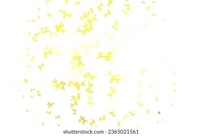 Light Green, Yellow vector doodle background with branches. Abstract illustration with leaves, branches in doodles style. New template for your brand book.