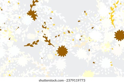 Light Green, Yellow vector doodle layout with flowers, roses. Modern abstract illustration with flowers. New template for your design.