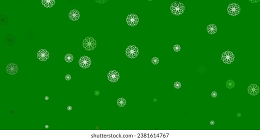 Patrón de doodle vectorial amarillo verde claro con flores. Diseño moderno con flores de gradiente sobre fondo abstracto. Diseño inteligente para envolturas, fondos de pantalla.
