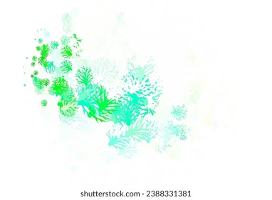 Hellgrünes, gelbes Vektor-Doodle-Muster mit Ästen. Kreative Illustration im unscharfen Stil mit Blättern, Ästen. Handgemalt Design für Web, Prospekte.