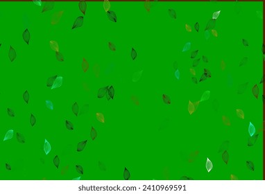 Light Green, Yellow vector doodle pattern. Shining colorful illustration with leaves in doodle style. Pattern for heads of websites and designs.