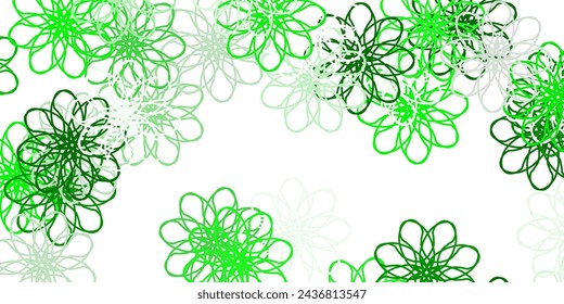 Light Green, Yellow vector doodle pattern with flowers. Gradient colorful abstract flowers on simple background. Smart design for leaflets, books.
