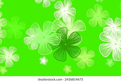Light Green, Yellow vector doodle texture with flowers. Creative illustration in blurred style with flowers. Pattern for wallpapers, coloring books.