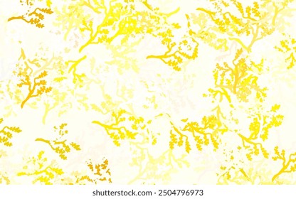Verde claro, patrón de doodle de Vector amarillo con hojas, ramas. Ilustración colorida en estilo doodle con hojas, ramas. Una nueva textura para el diseño de su Fondo de pantalla.