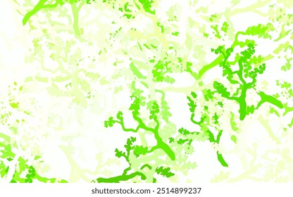 Verde claro, fondo de Vector amarillo doodle con hojas, ramas. Diseño decorativo en estilo indio sobre fondo blanco. Nuevo diseño para su negocio.