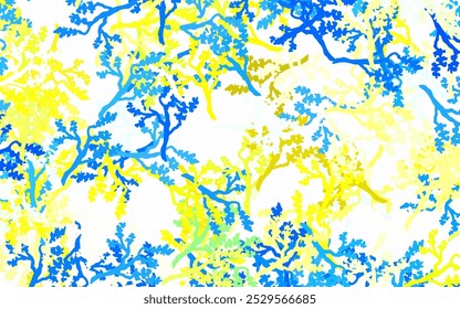 Light Green, Yellow vector doodle template with leaves, branches. Brand new colored illustration with leaves and branches. New template for your design.