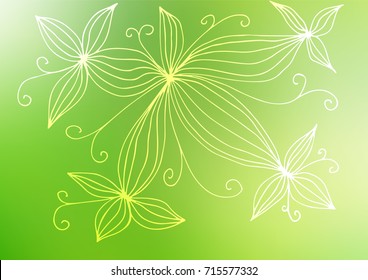 Light Green, Yellow vector doodle blurred pattern. Colorful abstract illustration with lines in Asian style. Brand-new style for your business design.