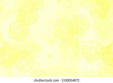 Light Green, Yellow vector elegant pattern with leaves. Shining colored illustration with flowers. The best design for your business.