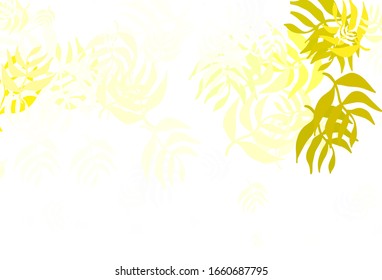 Light Green, Yellow vector elegant background with leaves. Creative illustration in blurred style with leaves. New template for your brand book.