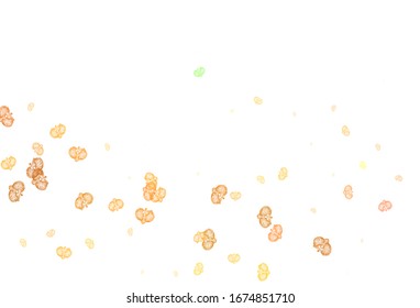 Color verde claro, fondo elegante vector amarillo con flores. Ilustración colorida con flores de estilo doodle. Diseño pintado a mano para web, envoltura.
