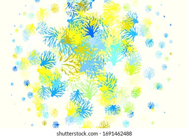 Light Green, Yellow vector elegant template with leaves. Decorative design in Indian style on white background. Brand new style for your business design.