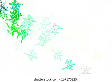 Light Green, Yellow vector elegant template with sakura. Colorful illustration in doodle style with leaves, branches. New template for your brand book.