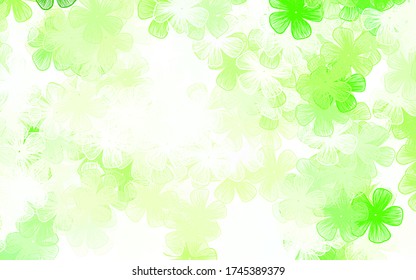 Papel pintado elegante vectorial amarillo verde claro con flores Ilustración con coloridas flores de doodle abstractas. Una nueva textura para tu diseño de papel pintado.