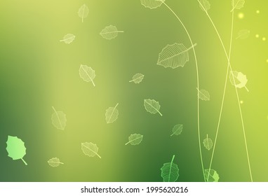 Light Green, Yellow vector elegant wallpaper with trees, branches. Glitter abstract illustration with flowers. Colorful pattern for kid's books.
