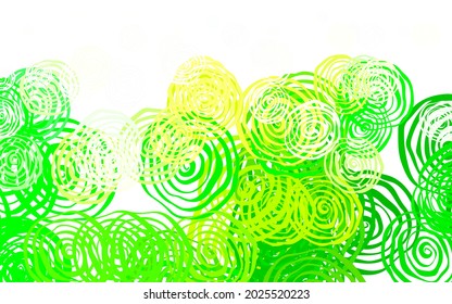 Verde claro, elegante plantilla vectorial amarillo con rosas. Una elegante ilustración brillante con flores. Nuevo diseño para su negocio.