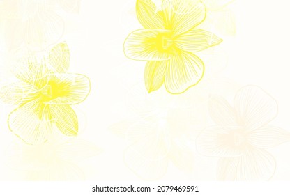 Light Green, Yellow vector elegant background with flowers. Decorative design of flowers on white background. Elegant pattern for your brand book.